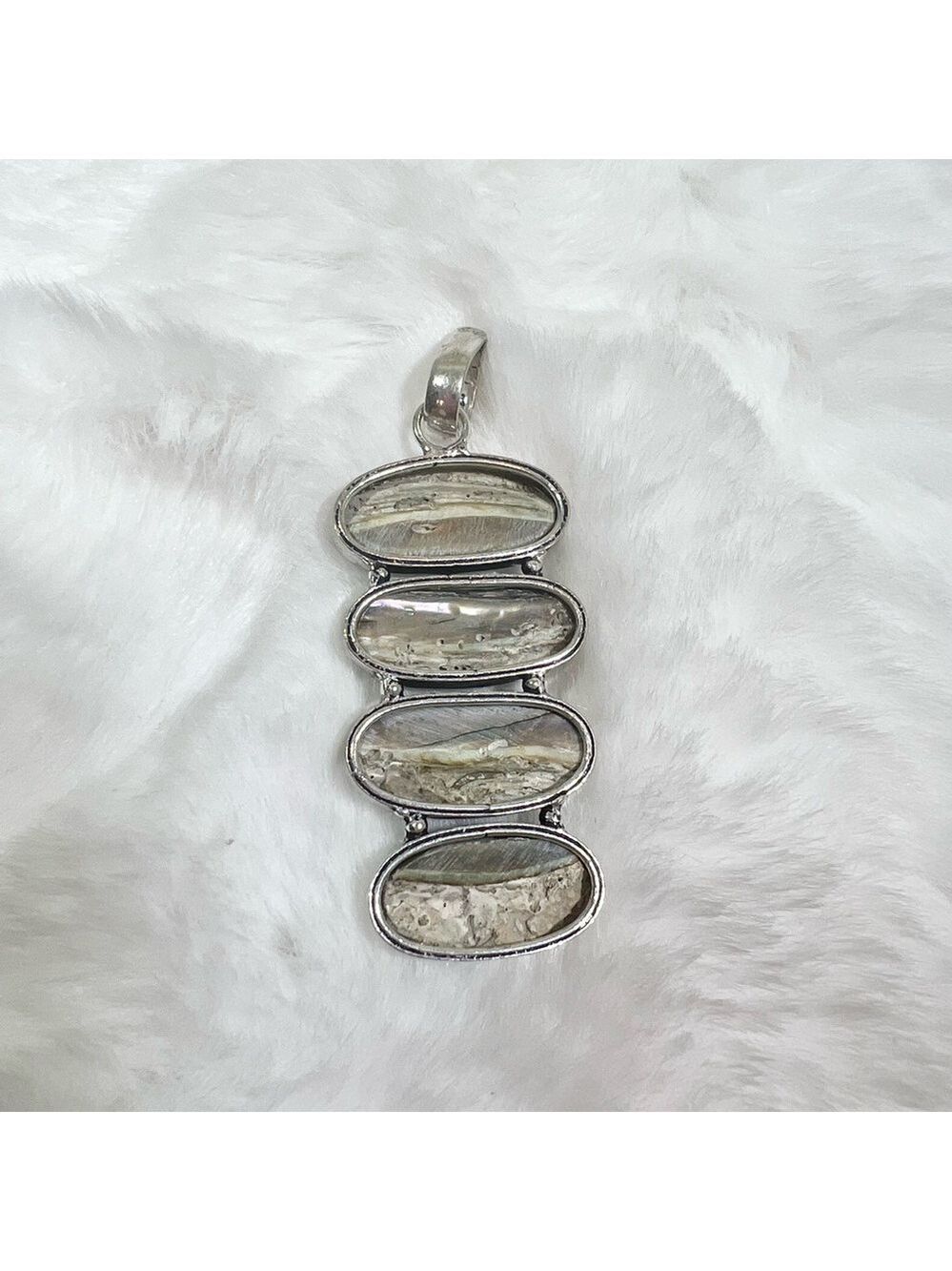Abalone Shell 925 Multi Stone Gemstone Pendant - Picture 7 of 7